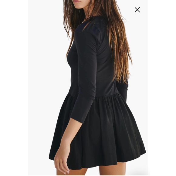 NWT Free People Free-est Onda Long Sleeve Drop Waist Mini Dress - Picture 2 of 13